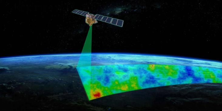 Picture of satellite and earth